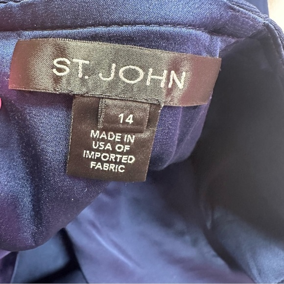 St. John Navy Pencil Skirt sz 14 classic luxury office minimalist - Picture 5 of 8